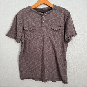 Modern Culture men’s short sleeve Henley shirt size L